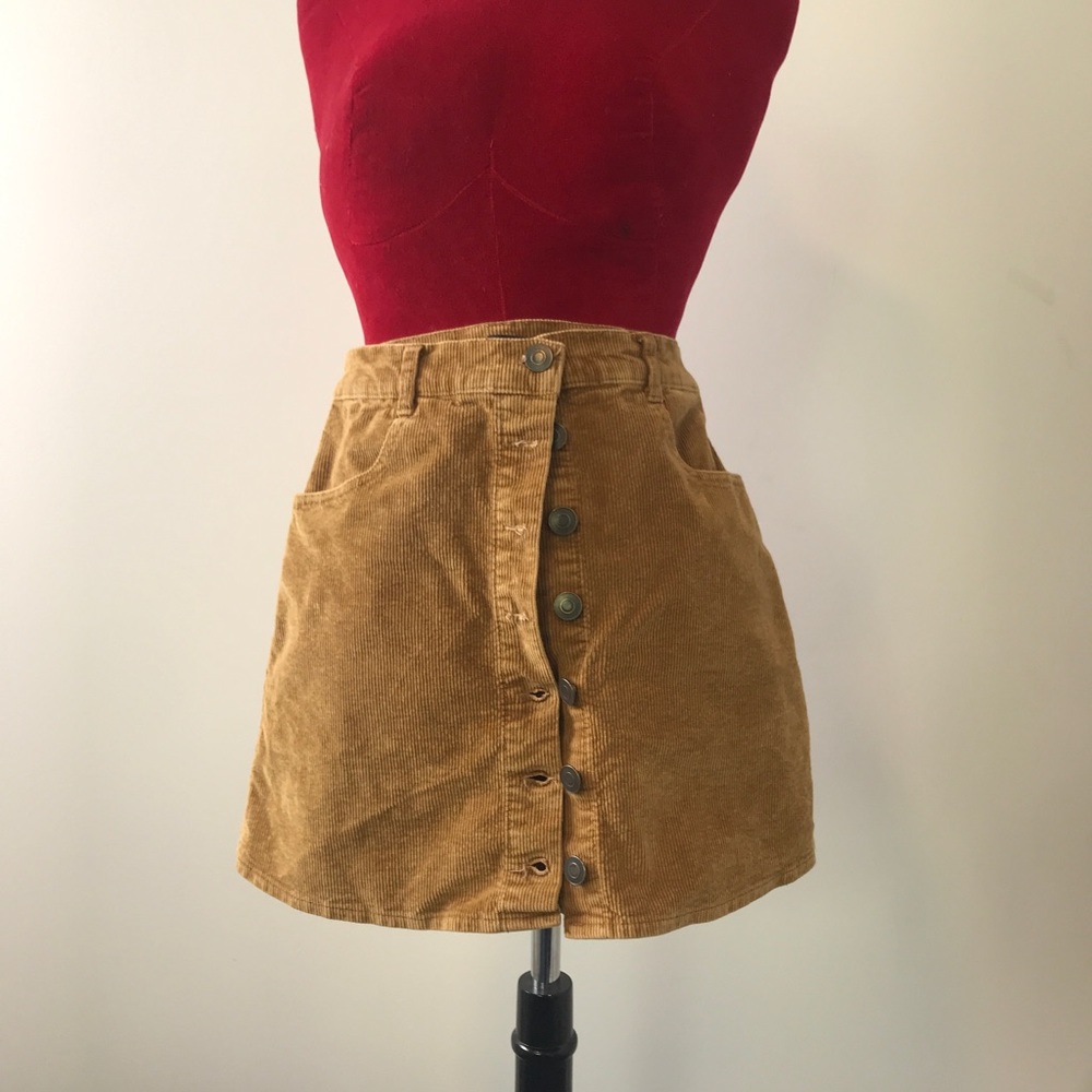 Brandy Melville Tan Corduroy Skirt